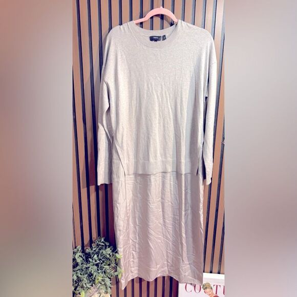 Theory Sweater Dress in Combo Twill Sz M - Picture 2 of 9